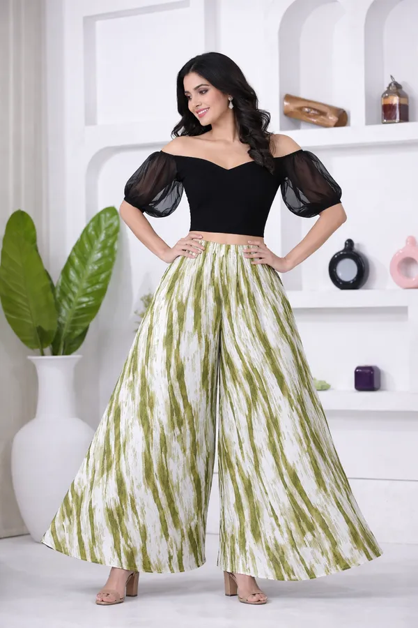 Green_Viscose_Lycra_Striped_High_Waist_Wide_Leg_Palazzo_Pants_For_Women