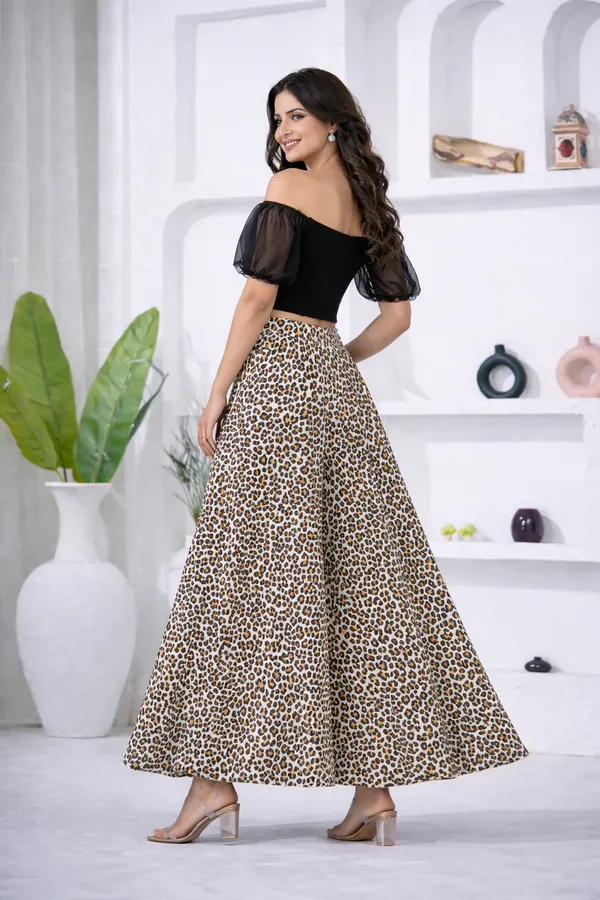 Grey_Viscose_Lycra_Leopard_Print_Puff_Sleeve_Crop_Top_Palazzo_Set_For_Women