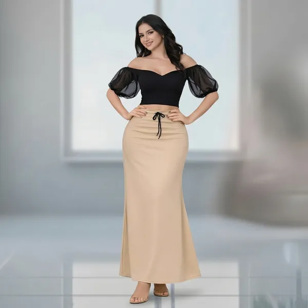 Multicolor_Cotton_Lycra_Off-Shoulder_Crop_Top_Mermaid_Skirt_Set_For_Women