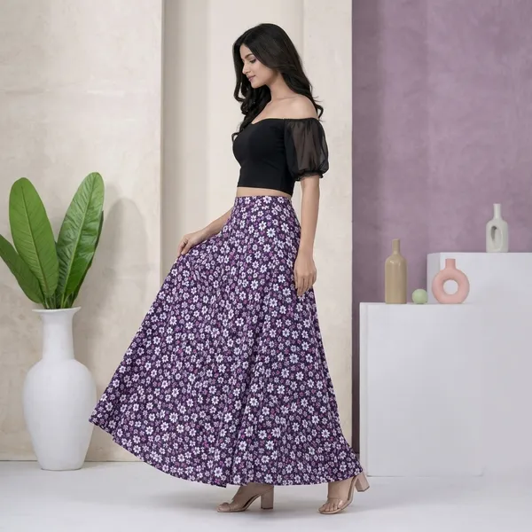 Purple_Viscose_Lycra_Floral_Print_A-Line_Maxi_Skirt_For_Women