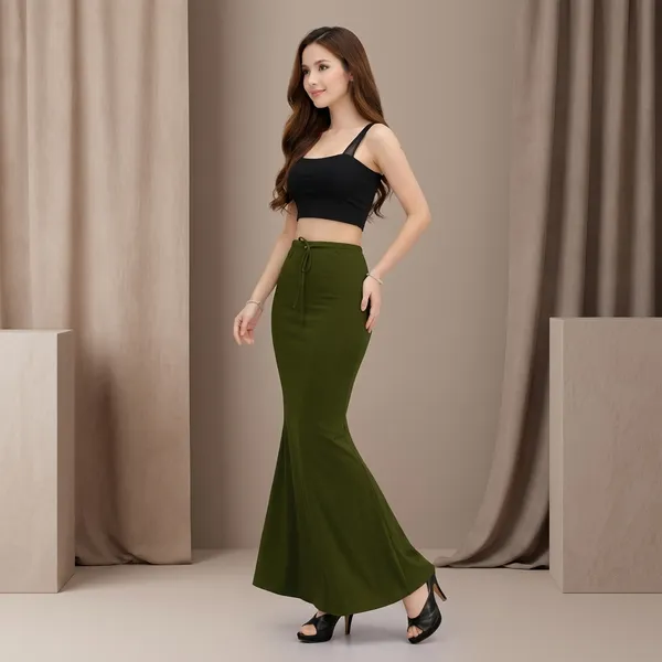 Multicolor_Cotton_Lycra_High_Waist_Mermaid_Flare_Maxi_Skirt_For_Women