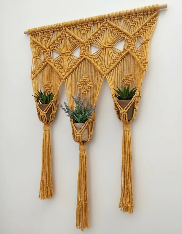 Mom's_Rope_Yellow_Macrame_Plant_Hanger_Set