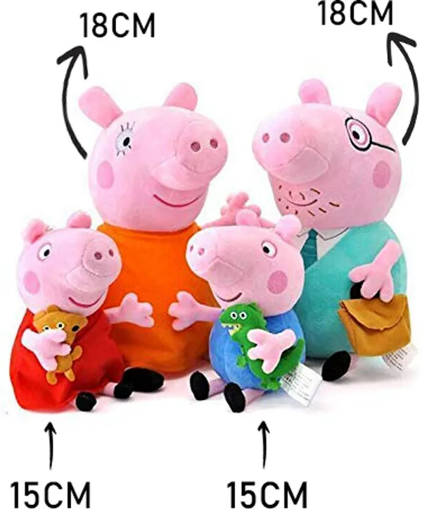 Best4U_Toys_Peppa_Pig_4_Pcs_Soft_Toy_Set_Peppa,_George,_Mummy_&_Daddy_Pig_Cute_Plush_For_Kid_-_18_Cm_(Multicolor)