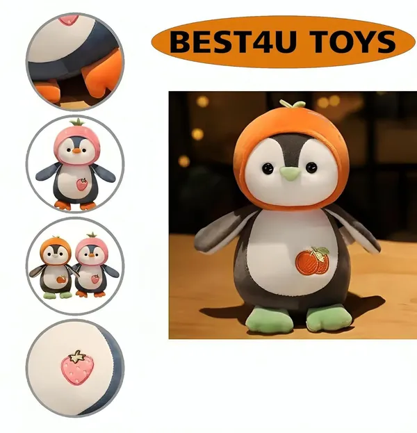 Best4U_Toys_Fruit_Penguin_Soft_Toy_25Cm_–_Colorful_Plush_Stuffed_Animal_For_Kids_Orange_-_25_Cm_(Orange)