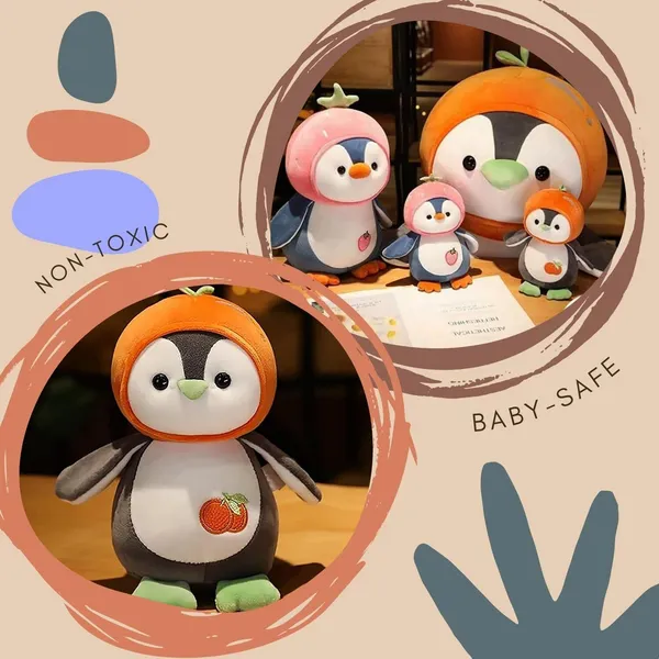Best4U_Toys_Fruit_Penguin_Soft_Toy_25Cm_–_Colorful_Plush_Stuffed_Animal_For_Kids_Orange_-_25_Cm_(Orange)