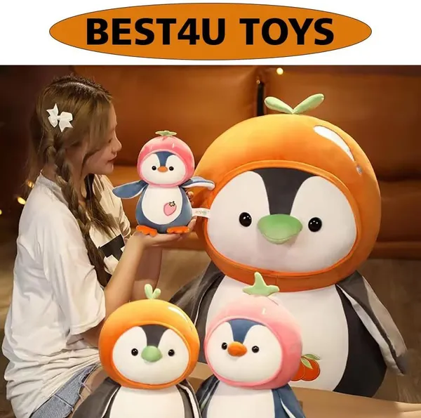 Best4U_Toys_Fruit_Penguin_Soft_Toy_25Cm_–_Colorful_Plush_Stuffed_Animal_For_Kids_Orange_-_25_Cm_(Orange)