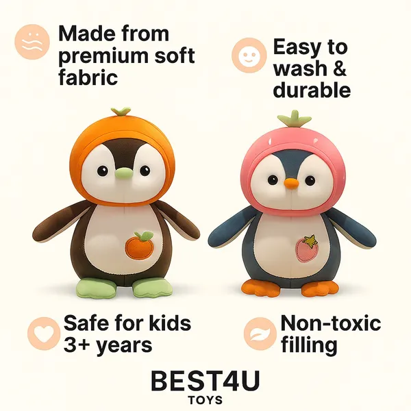 Best4U_Toys_Combo_Fruit_Penguin_Soft_Toy_(Pink-Orange,_25Cm)_–_Cute_Plush_Gift_For_Kids_-_25_Cm_(Multicolor)