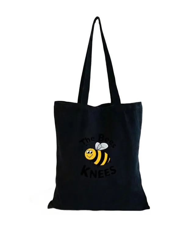 Black_Canvas_Printed_Tote_Bag_With_Bees_Print_For_Women