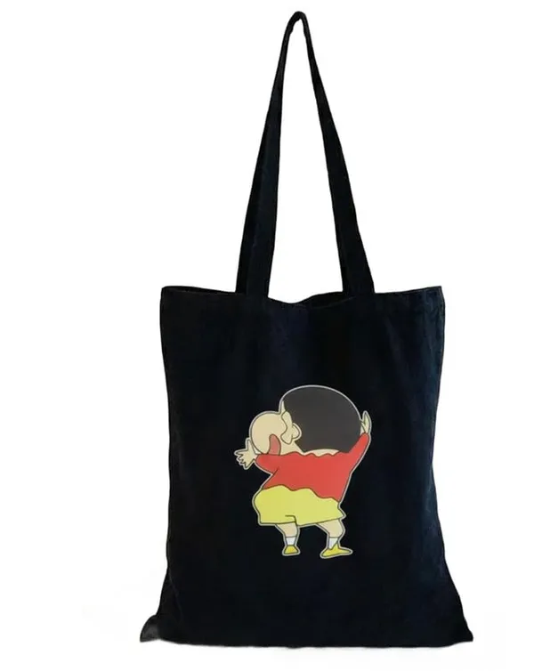 Black_Canvas_Sinchain_Print_Tote_Bag_For_Women