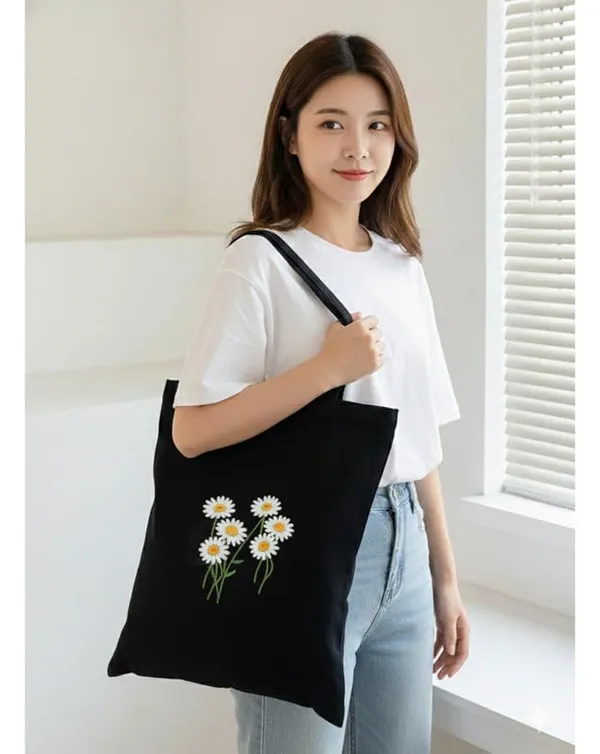 Black_Canvas_Floral_Printed_Tote_Bag_9_Flowers_For_Women