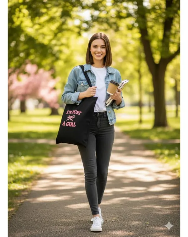 Black_Canvas_Printed_Tote_Bag_Just_A_Girl_For_Women