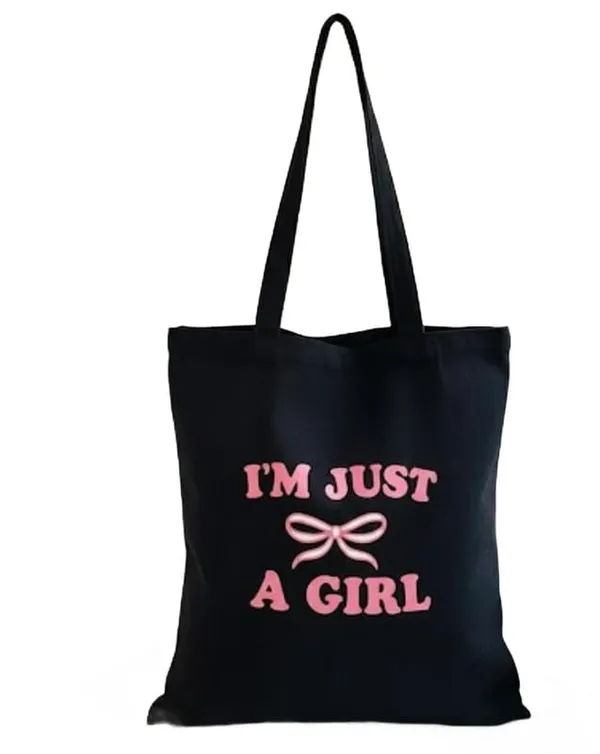Black_Canvas_Printed_Tote_Bag_Just_A_Girl_For_Women