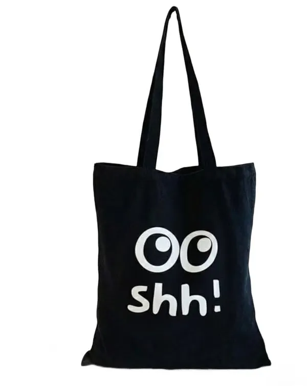 Black_Canvas_Shh_Print_Tote_Bag_For_Women
