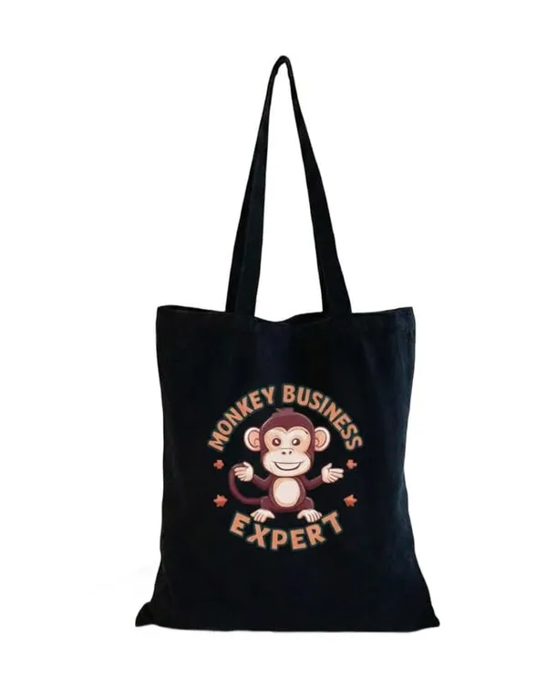 Black_Canvas_Printed_Tote_Bag_With_Monkey_Print_For_Women