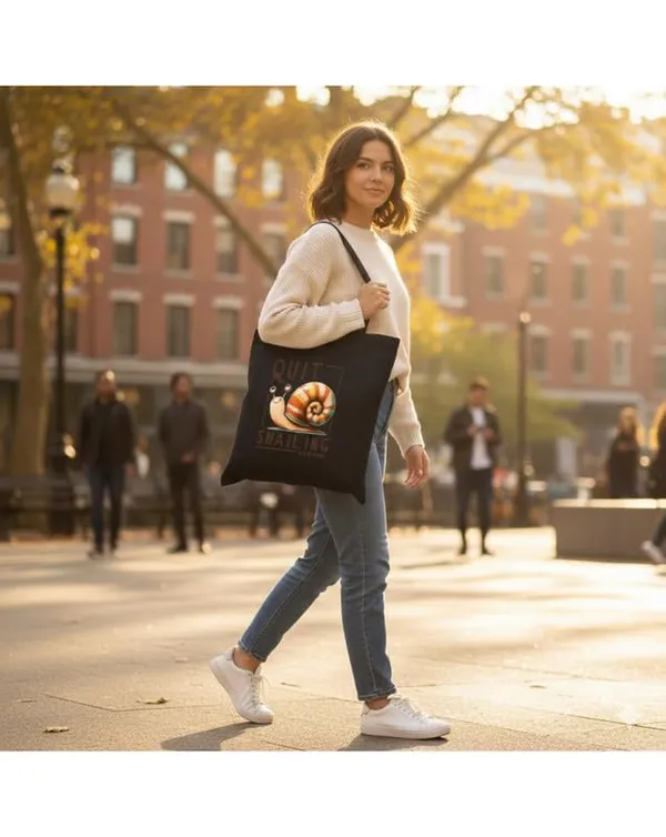 Black_Canvas_Printed_Tote_Bag_With_Snail_Print_For_Women