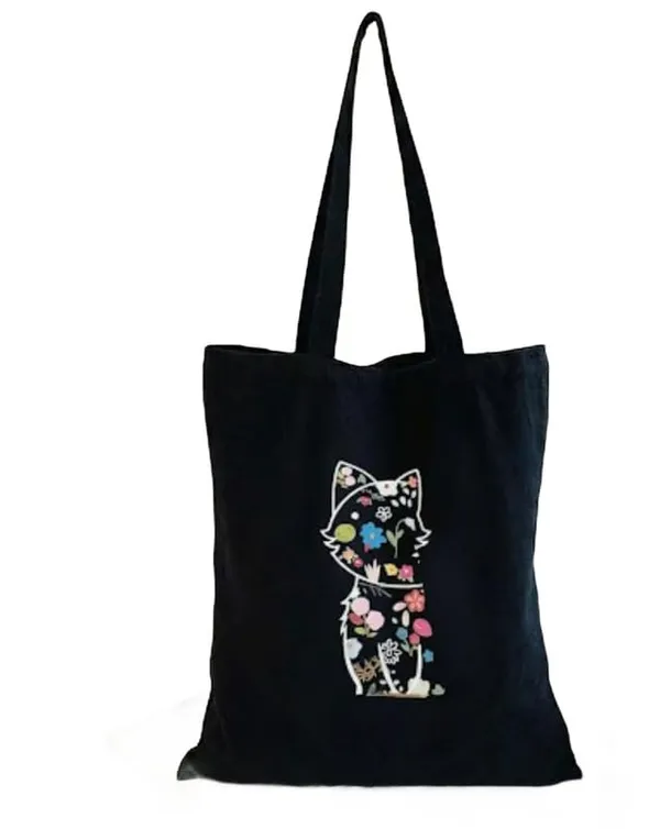 Black_Canvas_Cat_Print_Tote_Bag_For_Women
