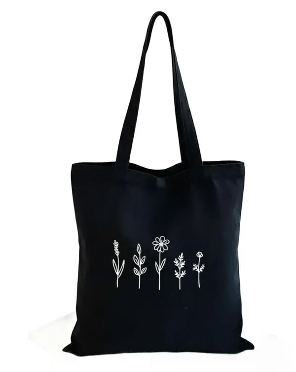 Black_Canvas_Wildflower_Print_Tote_Bag_For_Women