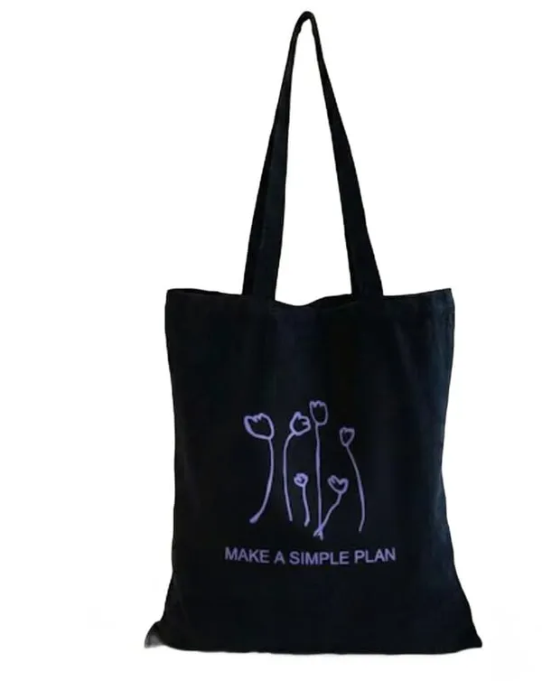 Black_Canvas_Make_A_Simple_Plan_Print_Tote_Bag_For_Women