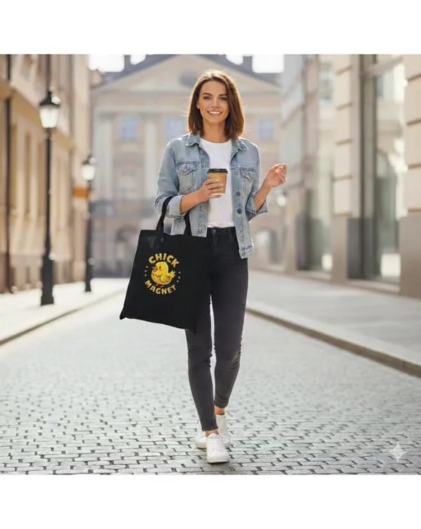 Black_Canvas_Printed_Tote_Bag_With_Chick_Print_For_Women