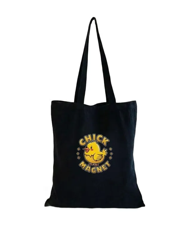 Black_Canvas_Printed_Tote_Bag_With_Chick_Print_For_Women