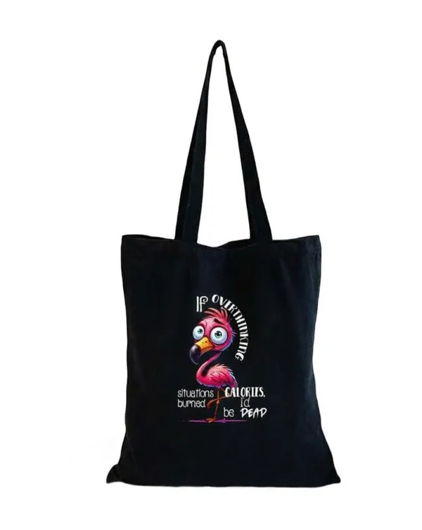 Black_Canvas_Printed_Tote_Bag_Overthinking_Duck_For_Women