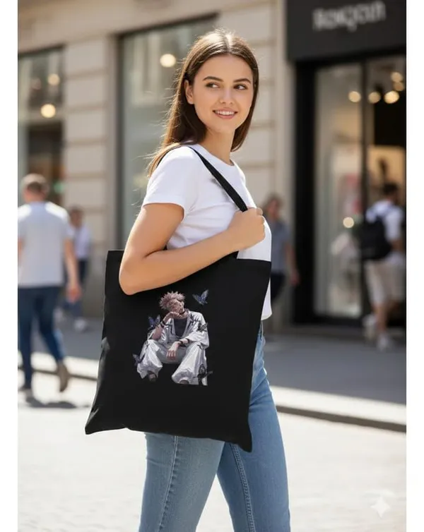 Black_Canvas_Anime_Butterfly_Print_Tote_Bag_For_Women