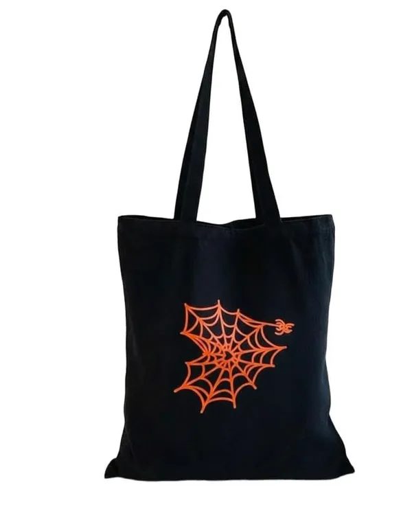 Black_Canvas_Printed_Tote_Bag_Spider_Web_For_Women