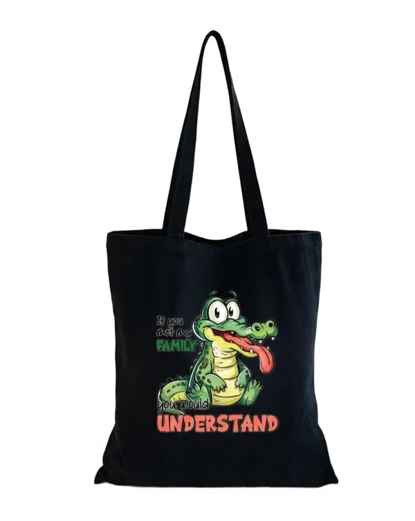 Black_Canvas_Crocodile_Print_Tote_Bag_For_Women