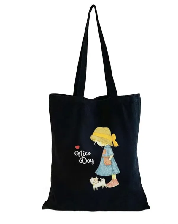 Black_Canvas_Printed_Tote_Bag_Nice_Day_Print_For_Women