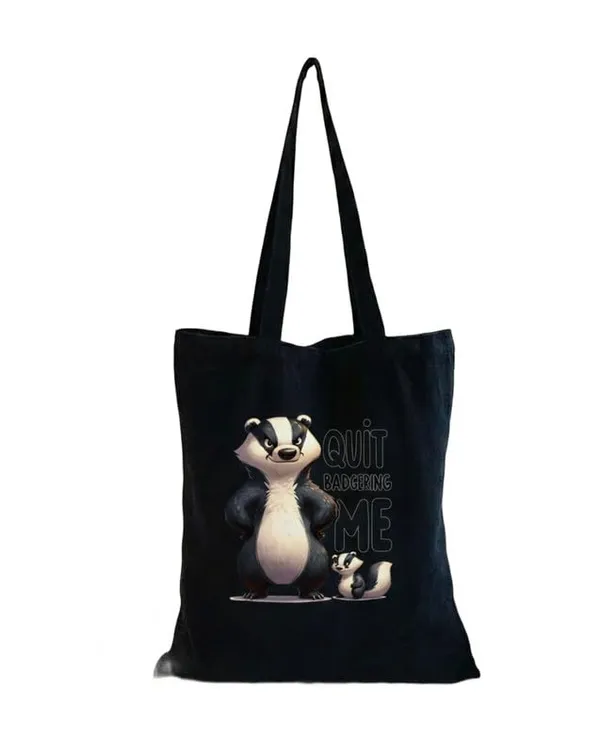 Black_Canvas_Quit_Badgering_Me_Print_Tote_Bag_For_Women