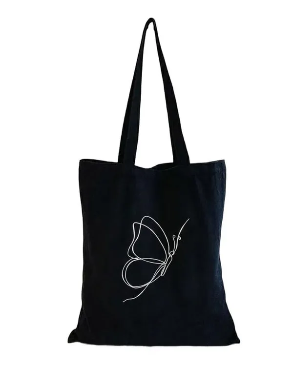 Black_Canvas_Butterfly_Print_Tote_Bag_For_Women