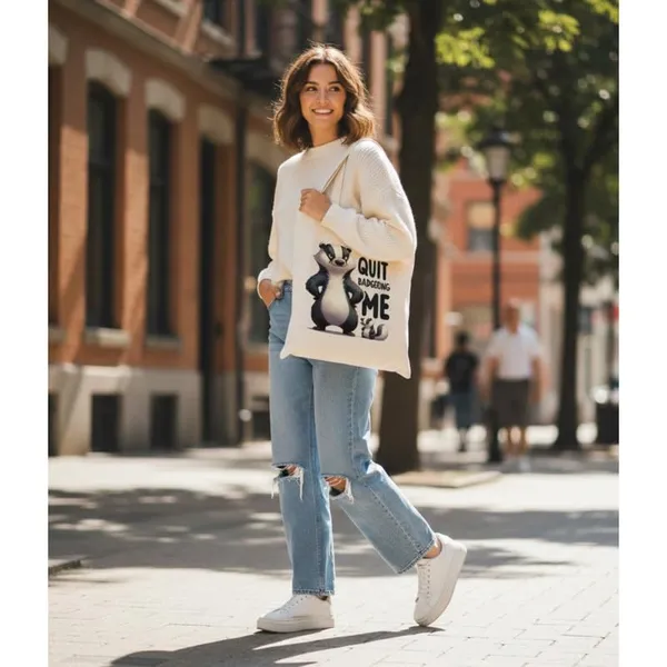 White_Canvas_Quit_Badgering_Me_Print_Tote_Bag_For_Women