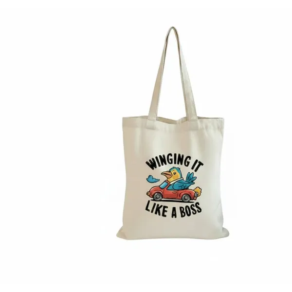 White_Canvas_Printed_Tote_Bag_Winging_It_Like_A_Boss_For_Women