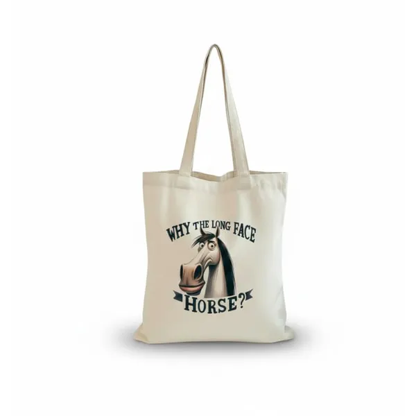 White_Canvas_Shoulder_Tote_Bag_Horse_Print_For_Women