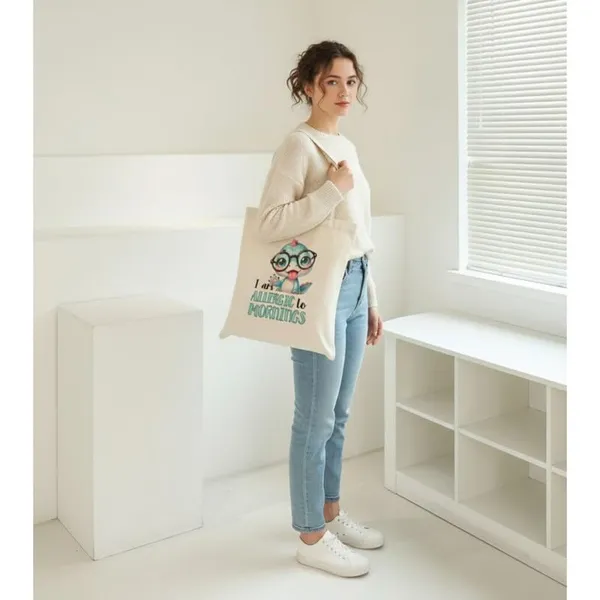 White_Canvas_Allergic_To_Mornings_Print_Tote_Bag_For_Women