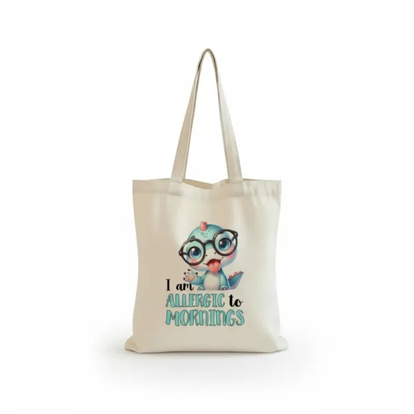 White_Canvas_Allergic_To_Mornings_Print_Tote_Bag_For_Women