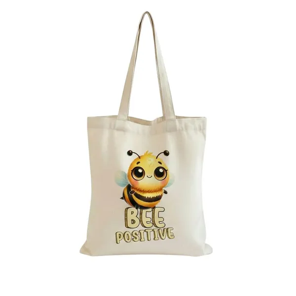 White_Canvas_Printed_Tote_Bag_With_Bee_Positive_Print_For_Women