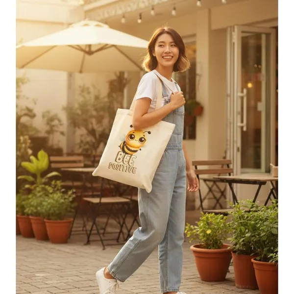 White_Canvas_Printed_Tote_Bag_With_Bee_Positive_Print_For_Women