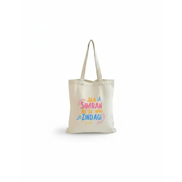 White_Canvas_Shoulder_Tote_Bag_Simran_Jee_Le_Print_For_Women
