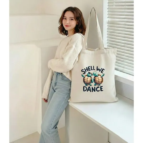 White_Canvas_Printed_Tote_Bag_With_Turtle_Print_For_Women
