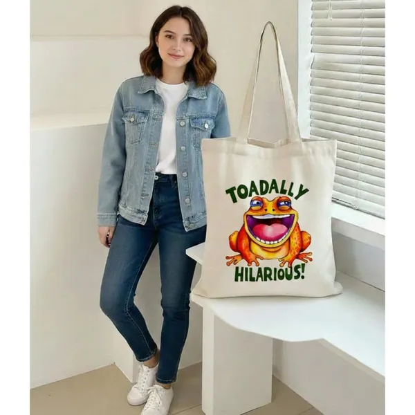 White_Canvas_Printed_Tote_Bag_With_Frog_Print_For_Women