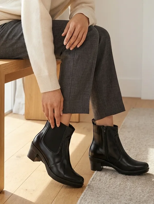 Women's_Black_Ankle_Boots_Comfortable_Block_Heel_Slip-On_Boots_for_Casual,_Office_and_Party_Wear