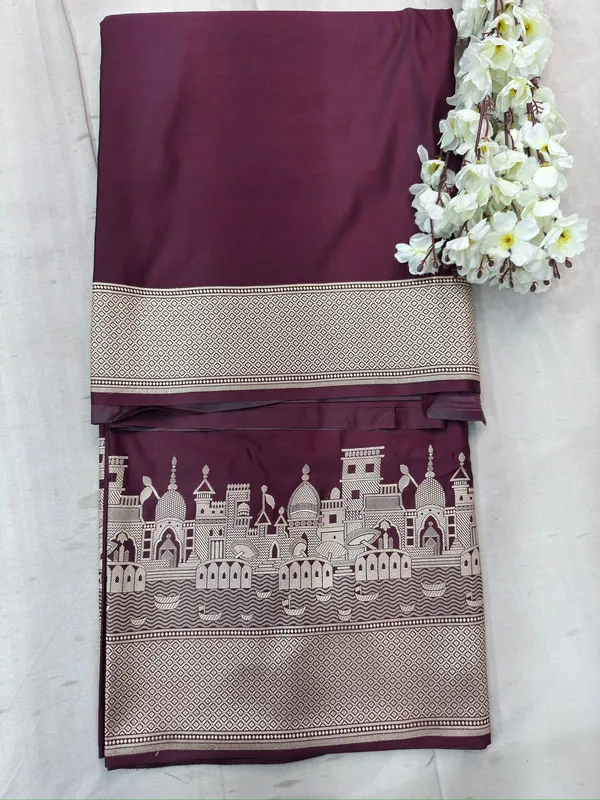 wine_color_ganga_ghat_Mashru_Katan_Silk_Premium_And_Elegant_Saree_For_Women