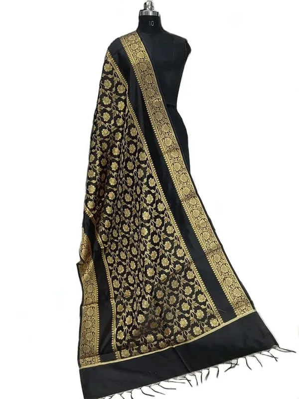 Black_Art_Silk_Premium_And_Elegant_Dupatta_For_Women