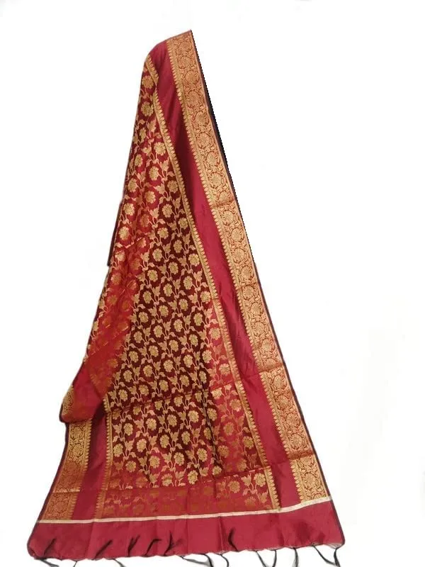 Maroon_Art_Silk_Premium_And_Elegant_Dupatta_For_Women