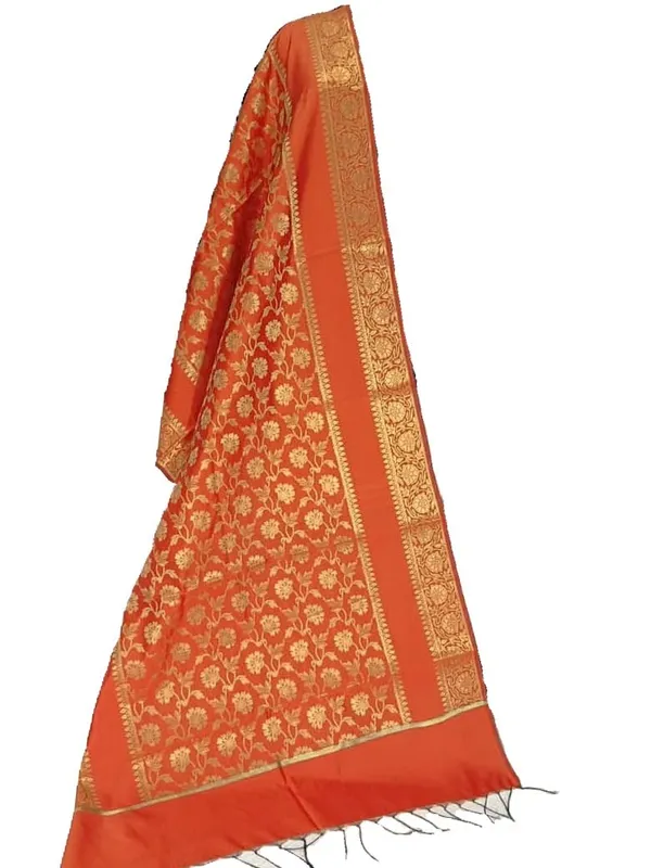 Orange_Art_Silk_Premium_And_Elegant_Dupatta_For_Women