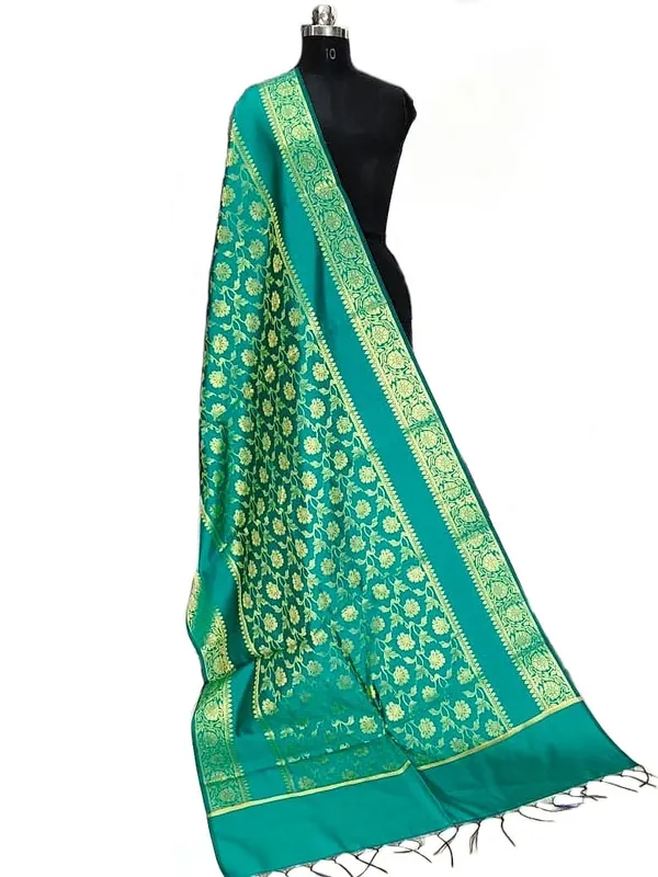 Teal_Art_Silk_Premium_And_Elegant_Dupatta_For_Women