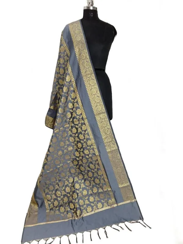 Grey_Art_Silk_Premium_And_Elegant_Dupatta_For_Women