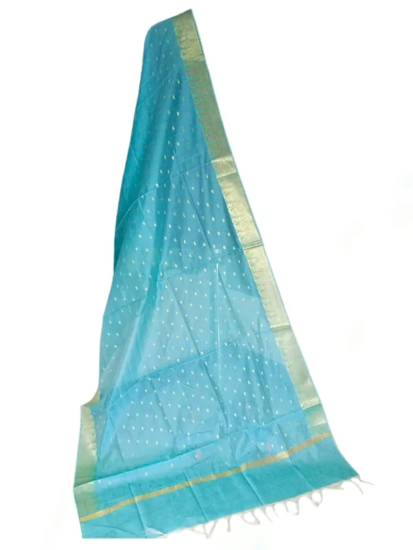 Aqua_Blue_Chanderi_Premium_And_Elegant_Dupatta_For_Women