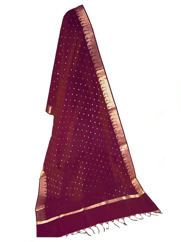 Maroon_Chanderi_Premium_And_Elegant_Dupatta_For_Women